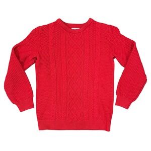 Old‎ Navy Red Cable Knit Crewneck Pullover Sweater Women's Size XL